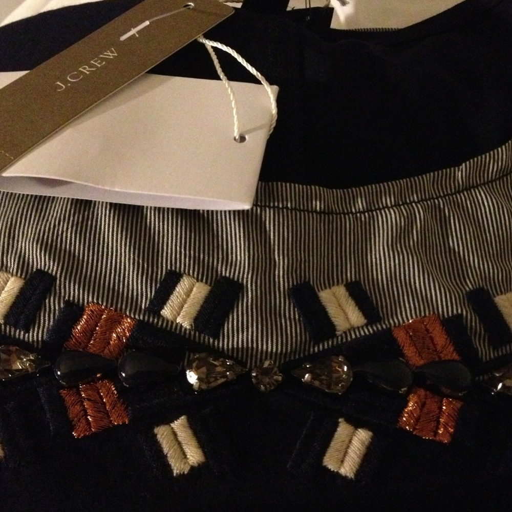 J.Crew Embroidered Color Block Tee - Picture 4 of 4